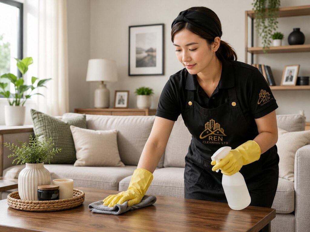 Ren Cleaning team member cleaning a Birmingham home